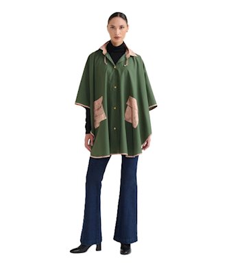 Alviero Martini 1ª Classe poncho lungo impermeabile 900-M verde oliva