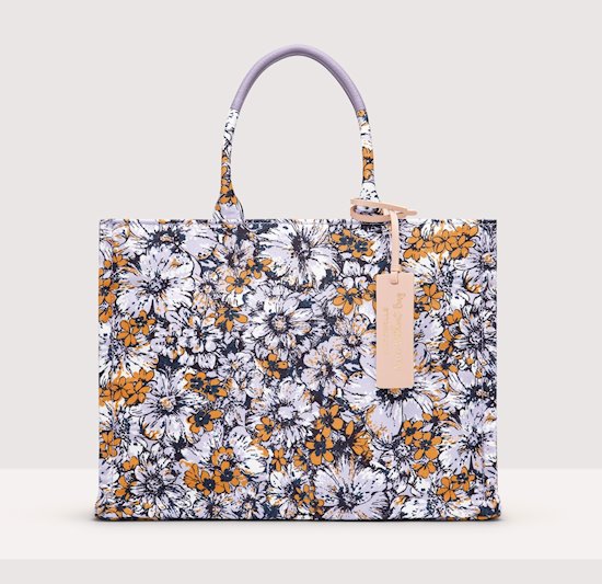 Coccinelle ANGL 180201 Never Without Bag Canvas fiori multi lavander