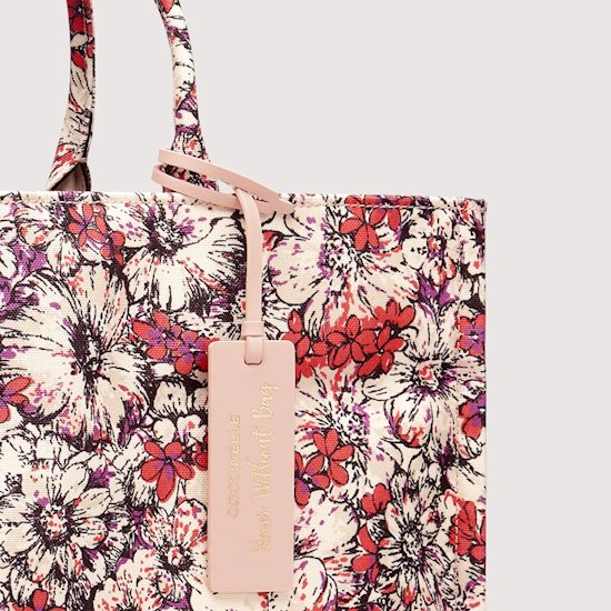 Coccinelle ANGL 180201 Never Without Bag Canvas fiori multi creamy pink
