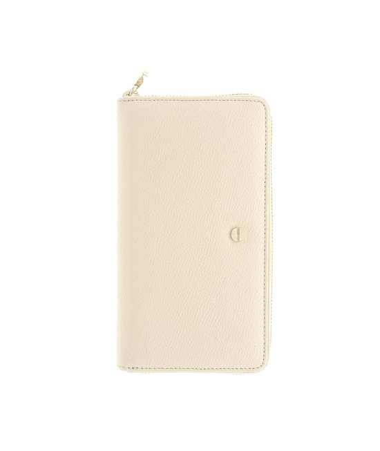 Borbonese portafoglio zip around 930111I61 in pelle beige 