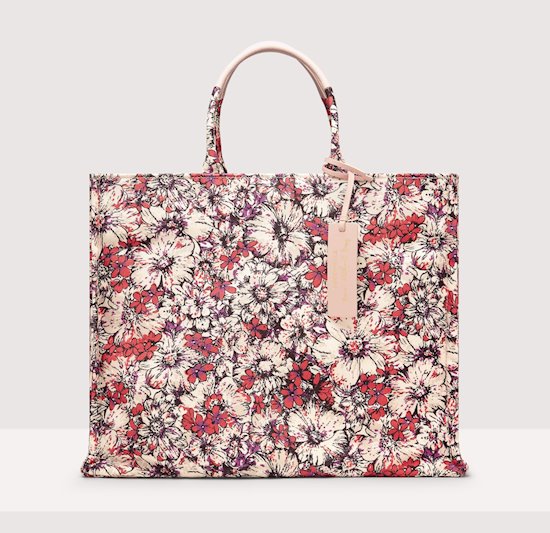 Coccinelle ANGL 180201 Never Without Bag Canvas fiori multi creamy pink