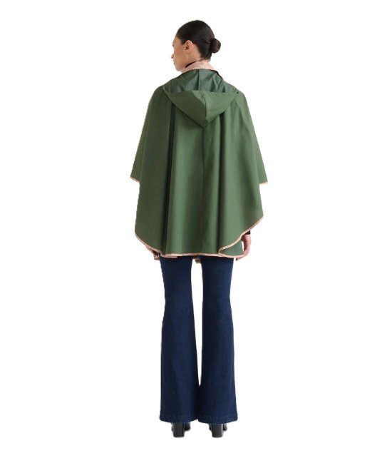 Alviero Martini 1ª Classe poncho lungo impermeabile 900-M verde oliva