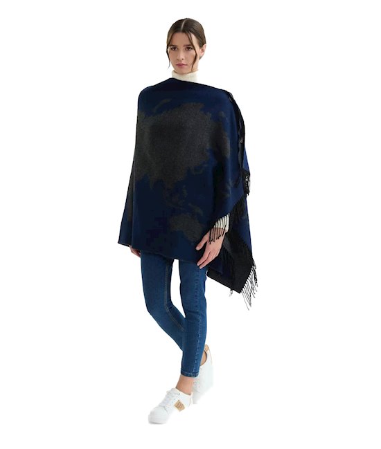 Alviero Martini 1ª Classe poncho KS386 blu notte