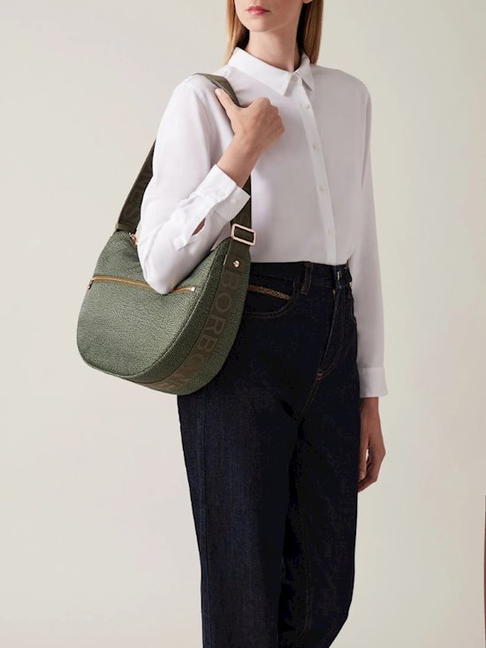 Borbonese Luna bag Middle 934108I15 military green