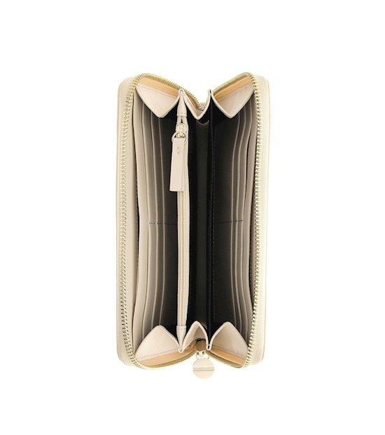 Borbonese portafoglio zip around 930111I61 in pelle beige 