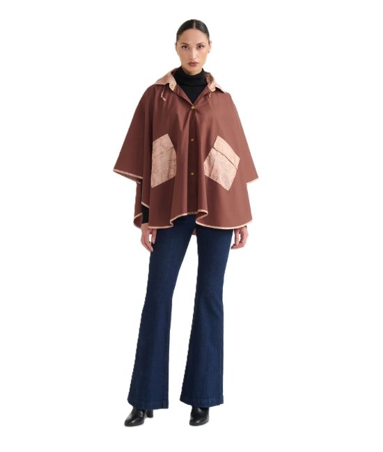 Alviero Martini 1ª Classe poncho impermeabile corto 910-E marrone