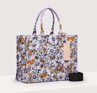 Coccinelle ANGL 180201 Never Without Bag Canvas fiori multi lavander