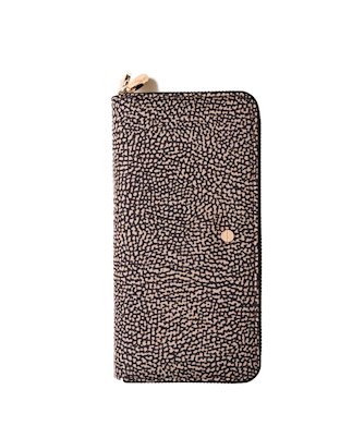 Borbonese portafoglio 930160I15 zip around doppio OP natural/black