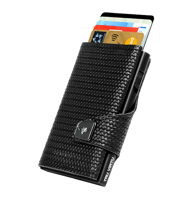 Click & Slide wallet Diagonal Carbon Black